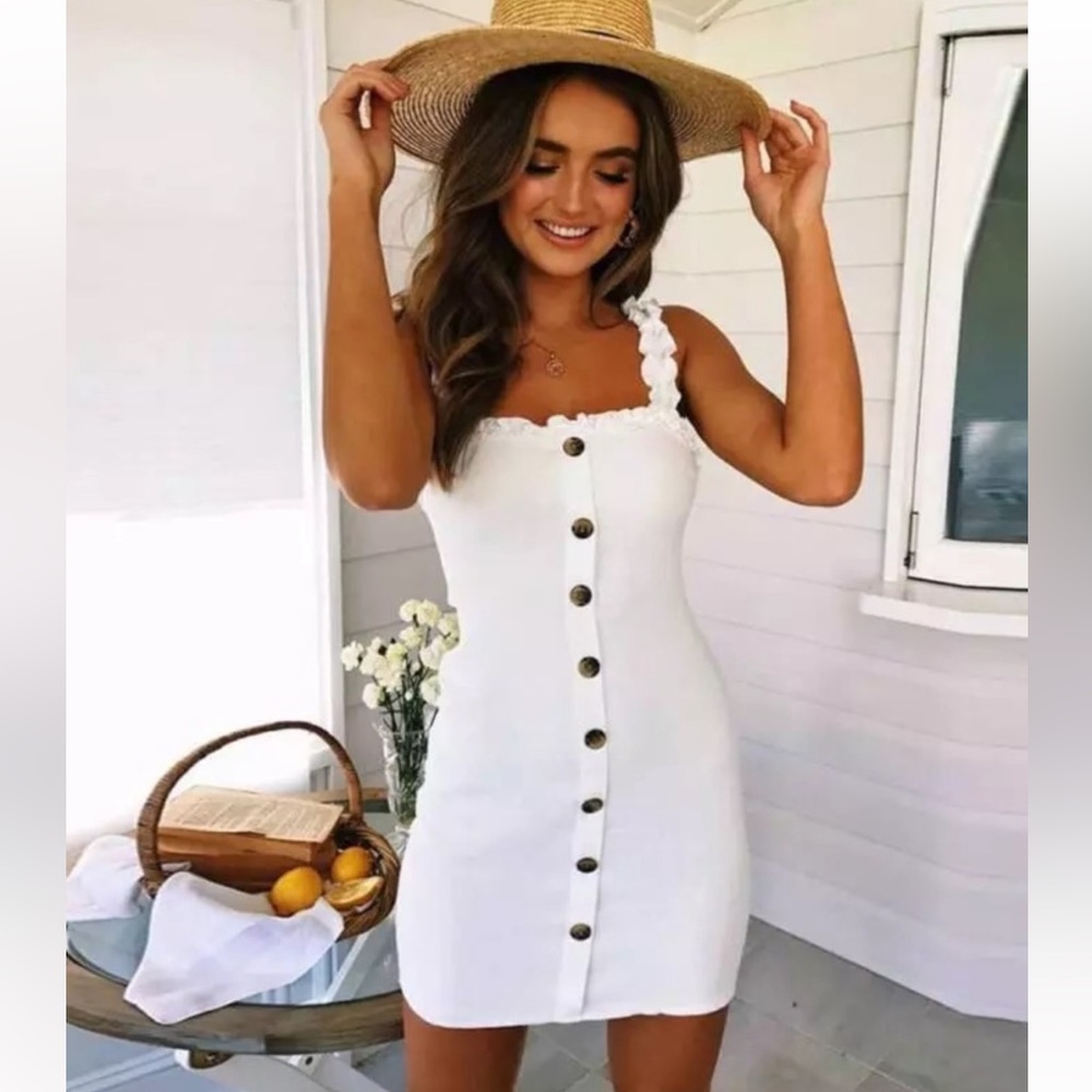 White ruffled dress